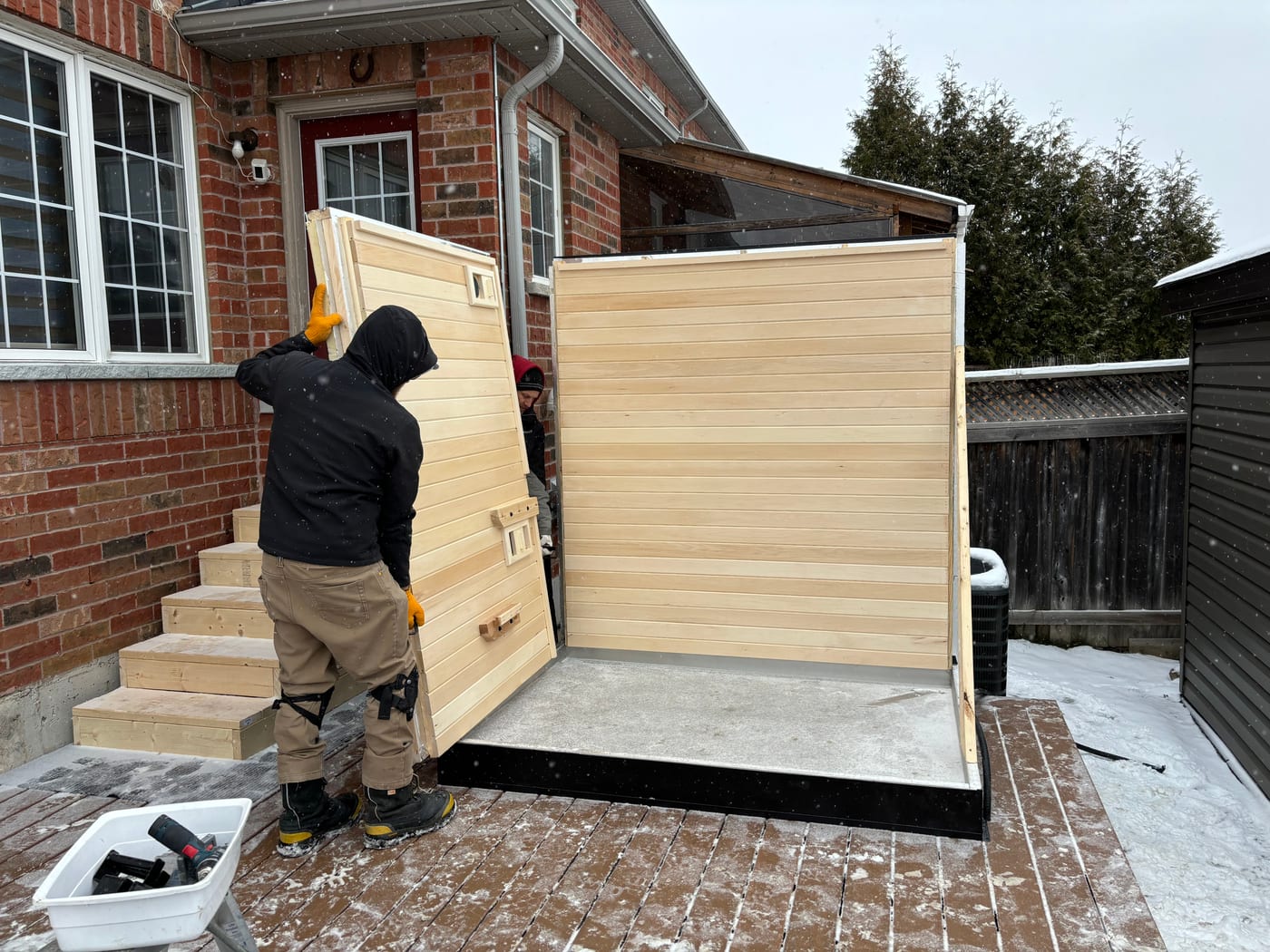 Ryt Sauna build, customer install