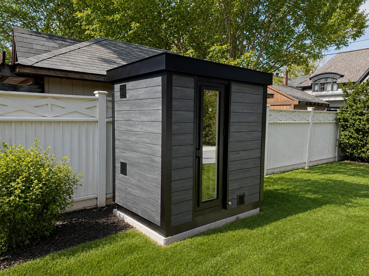 Ryt sauna with Charred Black Chamclad cladding